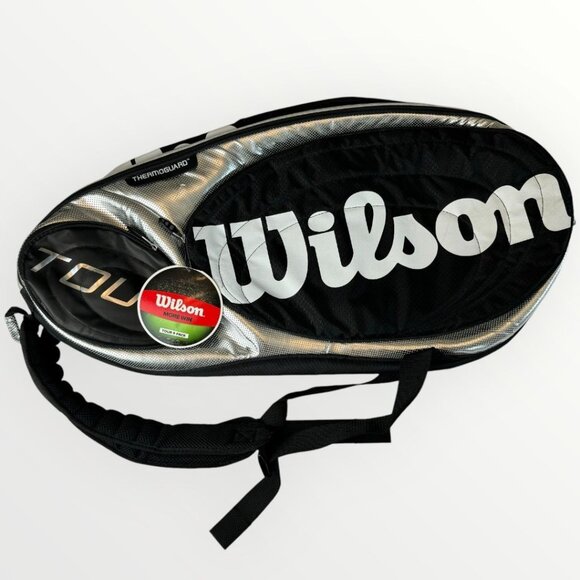 NWT Wilson Tour Thermo & Moisture Guard Tennis Racquet Bag Black 9Pk - Picture 1 of 11